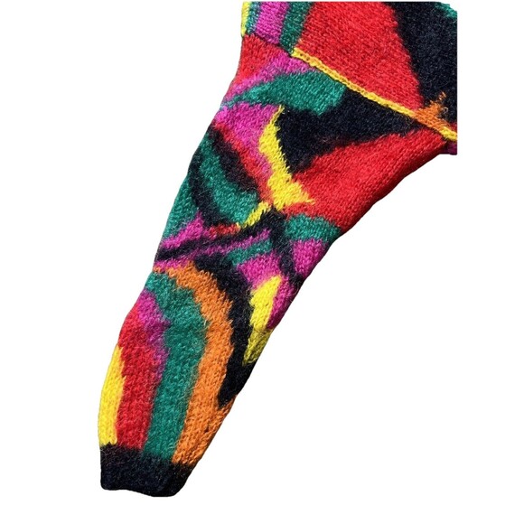 Vintage Classiques Mohair Acrylic Fuzzy Colorful Cardigan Sweater 80s Sz M - Picture 12 of 13